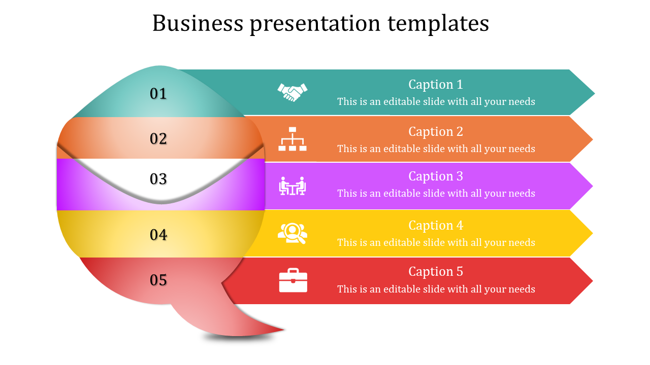 Imaginative Business Presentation Templates with Five Nodes